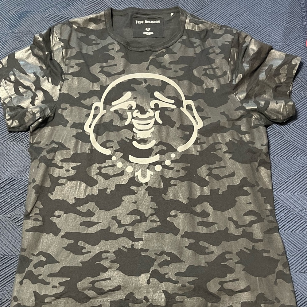 True Religion Black T-Shirt with White Logo